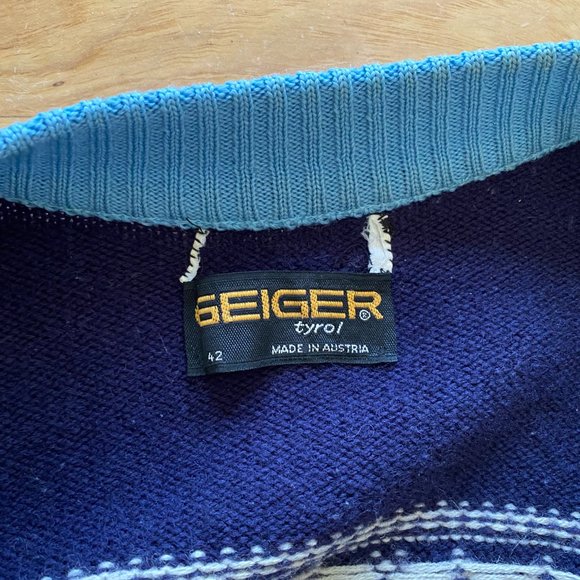 Mens Medium Geiger by Tyrol Austrian zip sweater - Picture 6 of 8